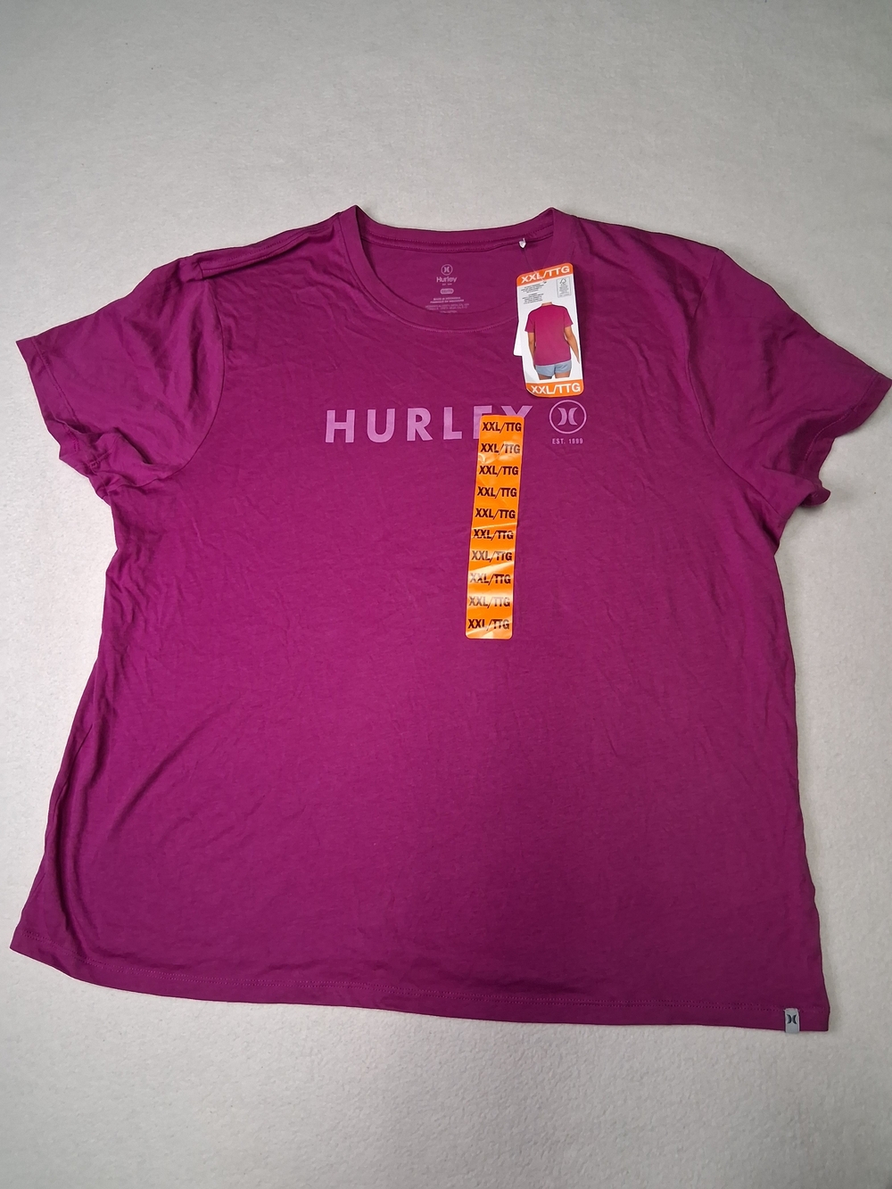 Hurley Women's Magenta Short-Sleeve Logo Tee